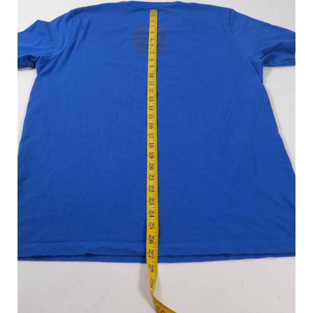 Dark Cycle Clothing T-Shirt Men Large Blue Alligator Riding Bicycle Graphic Tee - Picture 6 of 7